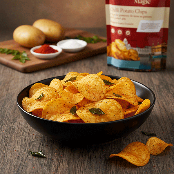 Chilli Potato chips - رقائق البطاطس بالفلفل الحار - Chips de pommes de terre Piment